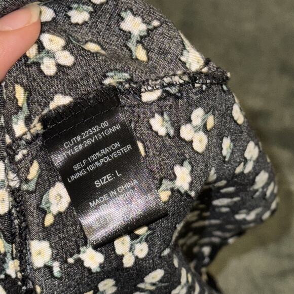 Y2K Trixxi Mini Women's Large Black Daisy Floral Milk Maid Dress Sleeveless - Picture 7 of 7